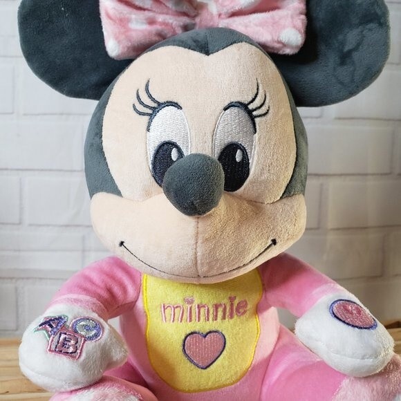 Disney Pink Baby Minnie Mouse Singing Musical Talking Plush Stuffed Soft Toy - Picture 1 of 9